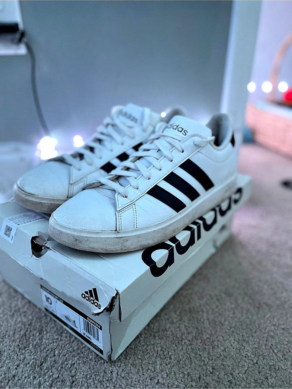 adidas Grand Court 2.0 Sneakers White & Black US 10